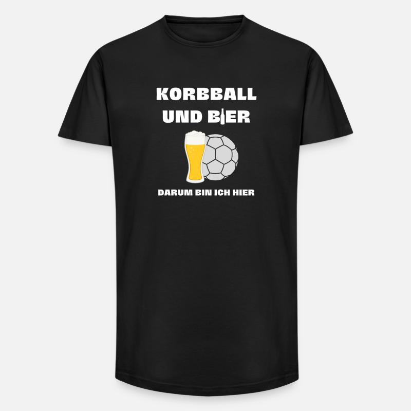 Korbball und Bier - Long Fit Männer T-Shirt - Schwarz