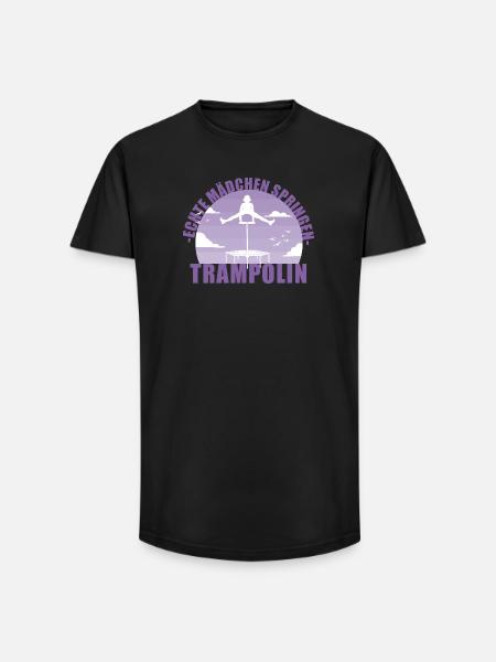 Echte Mädchen springen Trampolin Geschenk - Long Fit Männer T-Shirt - Schwarz
