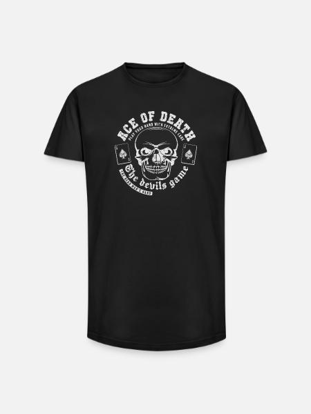 Ass des Todes weiß - Long Fit Männer T-Shirt - Schwarz