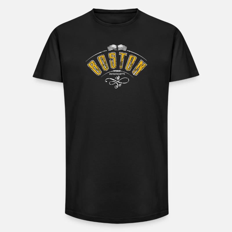 Boston Grunge-Effekt - Long Fit Männer T-Shirt - Schwarz