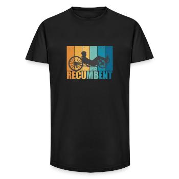 Vélo Vintage Retro Cyclisme Couché Cadeau - T-shirt coupe longue homme - noir - Devant - AI Model Male 185 light (185cm)