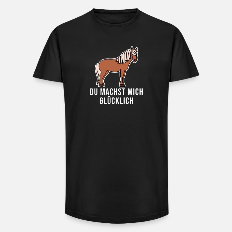 Pferde Cool Statement Pferdenarr Isländer - Long Fit Männer T-Shirt - Schwarz