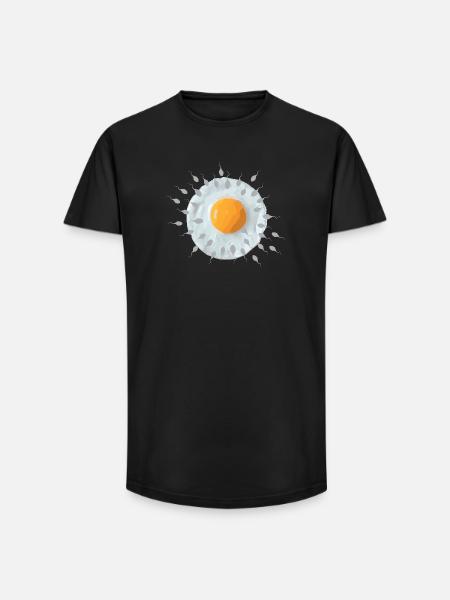 Breakfast egg - Long Fit Men's T-Shirt - black