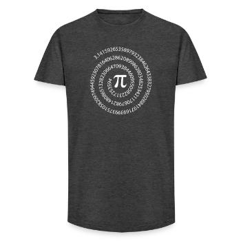 mathématiques, maths, équation, infini - T-shirt coupe longue homme - charbon - Devant - AI Model Male 185 light (185cm)