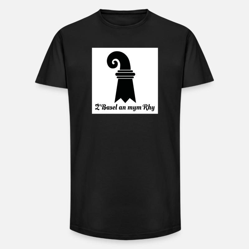 Basel am Rhein - Long Fit Männer T-Shirt - Schwarz