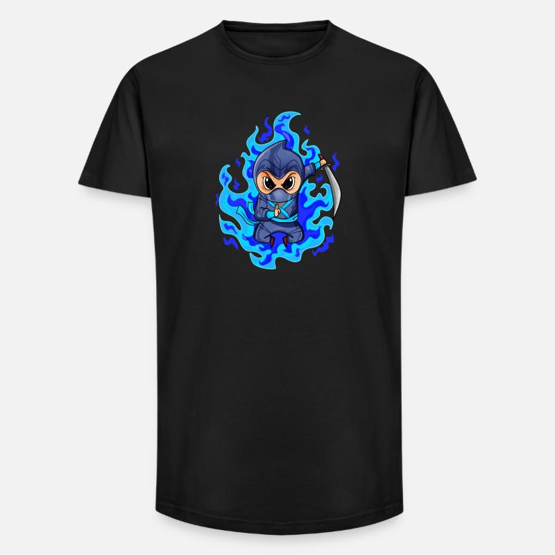 Ninja - Long Fit Men's T-Shirt - black