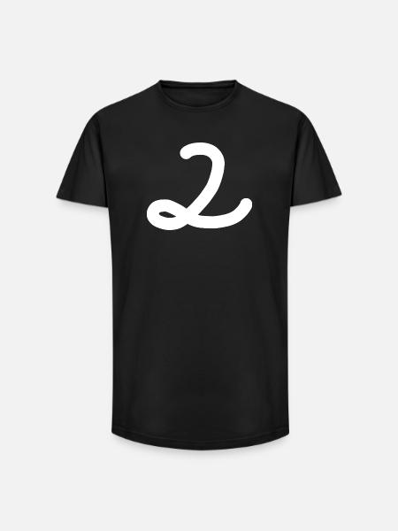 2 Number two white - Long Fit Men's T-Shirt - black