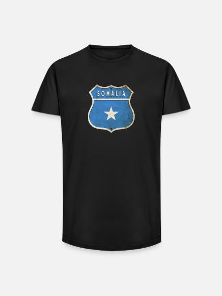 Somalia coat of arms flag design - Long Fit Men's T-Shirt - black
