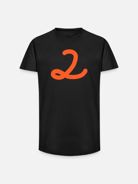 2 Numéro deux - T-shirt coupe longue homme - noir
