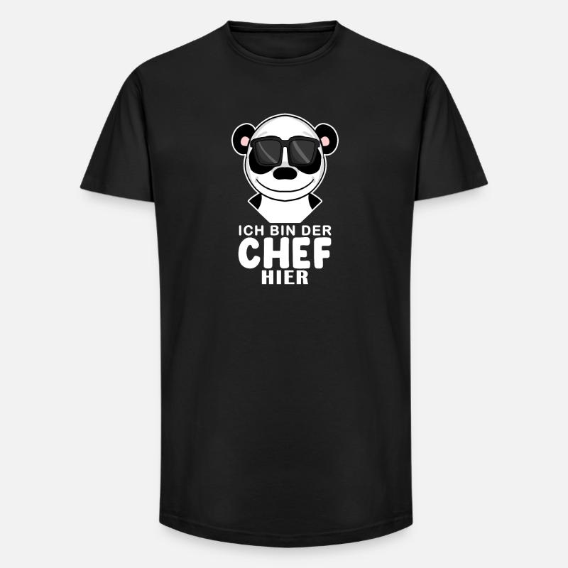 Cool Panda Chef - Long Fit Männer T-Shirt - Schwarz
