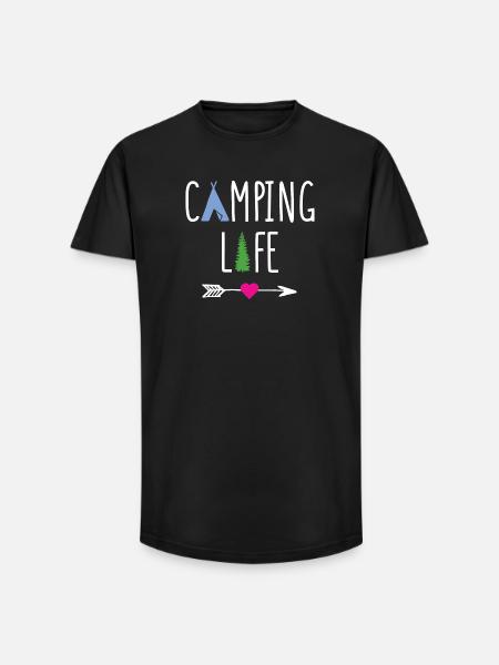 Camping Life - Long Fit Men's T-Shirt - black