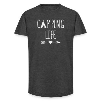 Leben auf dem Campingplatz - Long Fit Männer T-Shirt - Anthrazit - Vorne - AI Model Male 185 light (185cm)