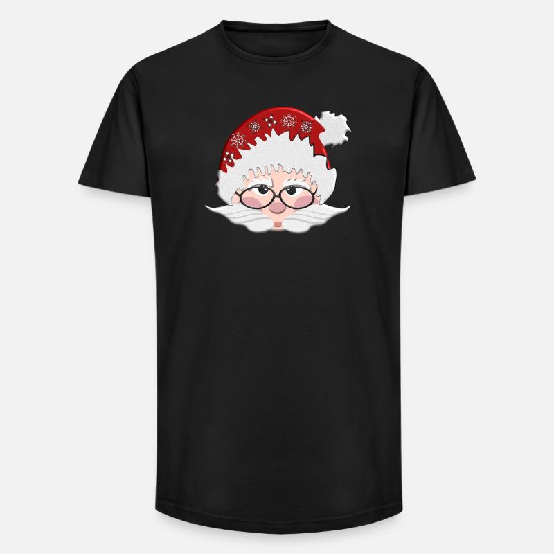 Stilvoller Santa mit Brille - Long Fit Männer T-Shirt - Schwarz