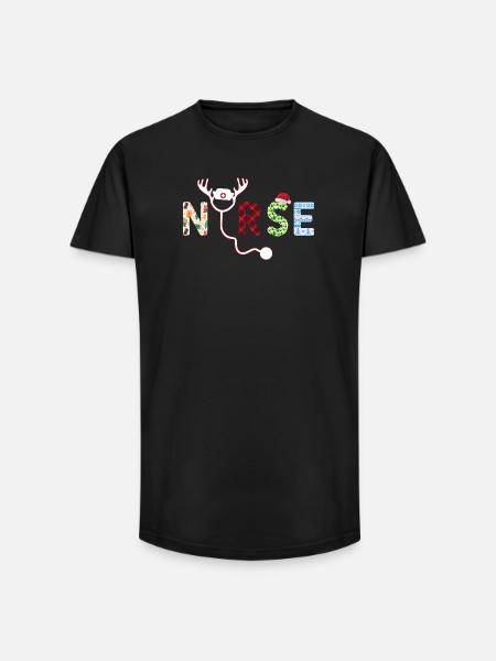 Nurse ugly Christmas - Long Fit Men's T-Shirt - black