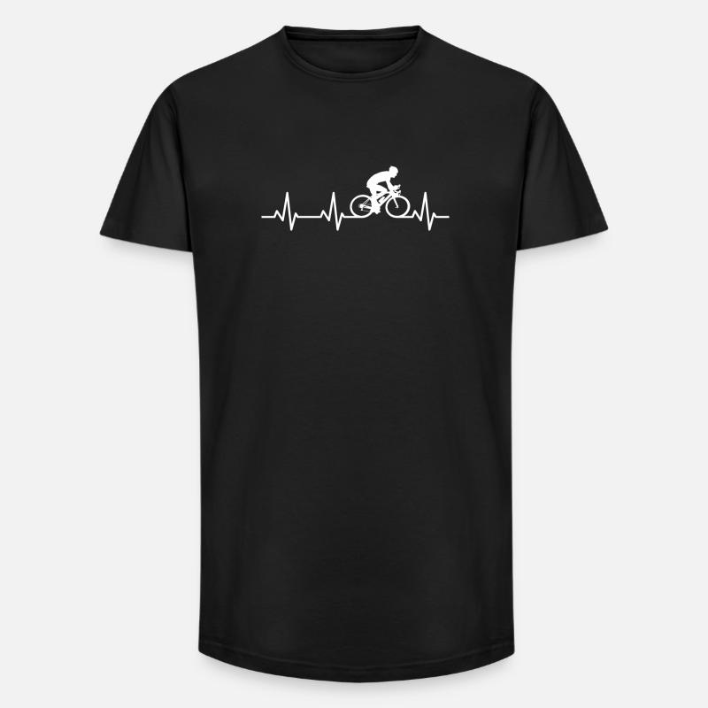 Herzschlag Radfahrer - Long Fit Männer T-Shirt - Schwarz