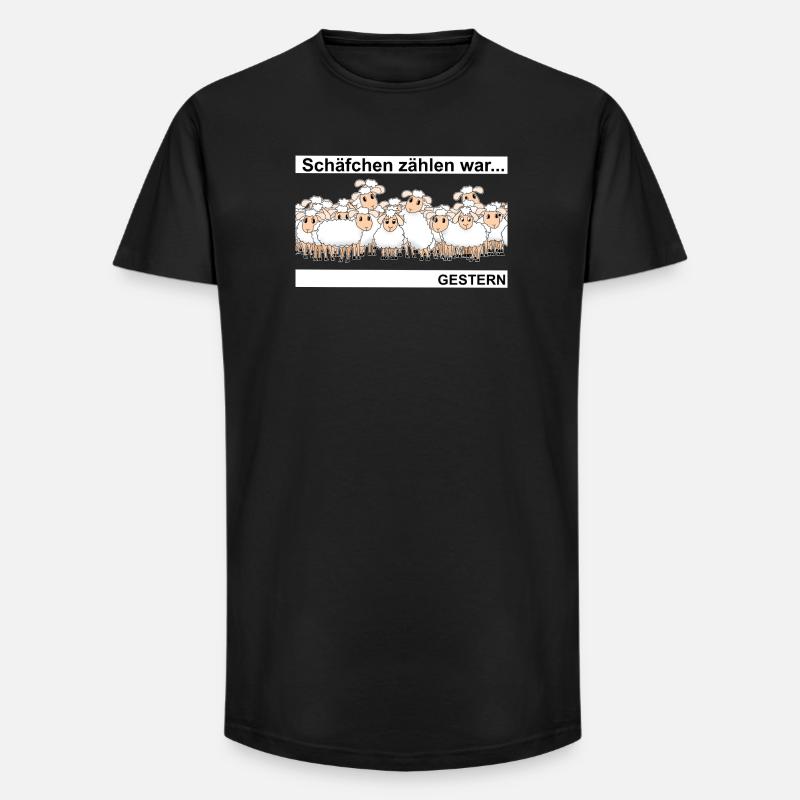 Schäfchen zählen - Long Fit Männer T-Shirt - Schwarz