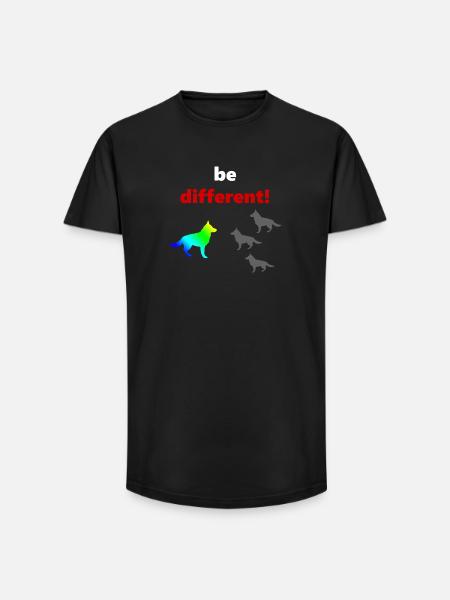 tolle Hundesprüche, Be Different - Long Fit Männer T-Shirt - Schwarz