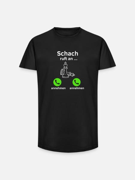 Schach ruft an - annehmen oder annehmen? - Long Fit Männer T-Shirt - Schwarz
