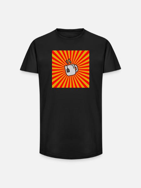 Sunburst Tea red yellow-Sunrise Teacup - Long Fit Men's T-Shirt - black