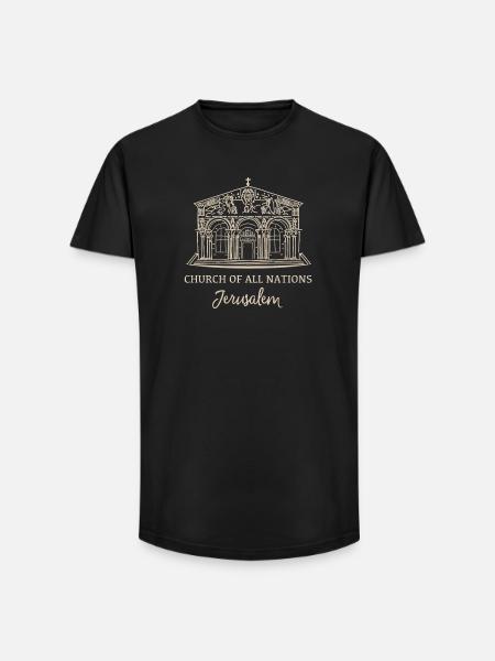 Jerusalem, Church of all Nations, Israel - Long Fit Men's T-Shirt - black