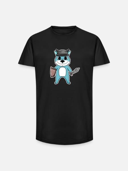 Viking Wolf - Long Fit Men's T-Shirt - black