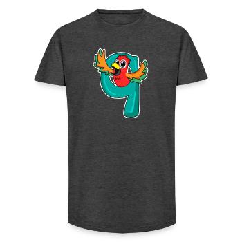 9 years old - 9th birthday with animal motif - Long Fit Men's T-Shirt - charcoal grey - Front - AI Model Male 185 light (185cm)