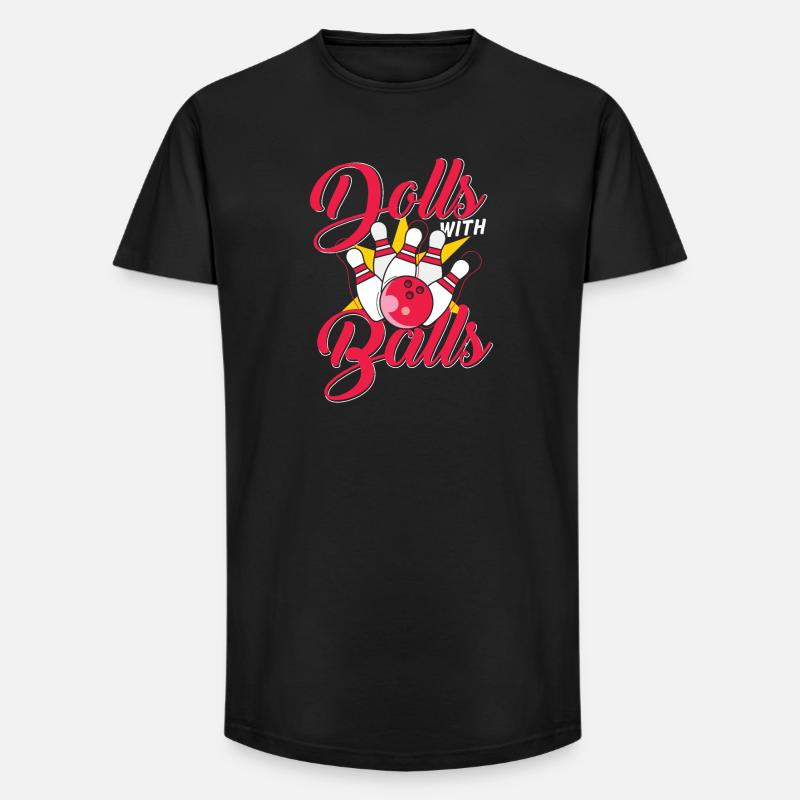 Dolls with balls bowling - Long Fit Männer T-Shirt - Schwarz