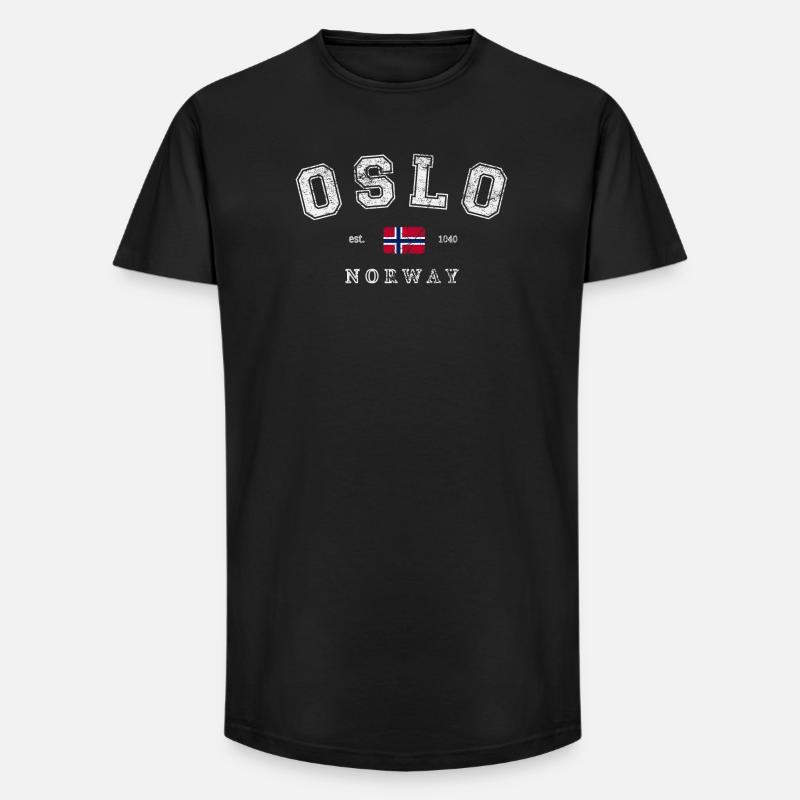 Oslo Norway - Long Fit Männer T-Shirt - Schwarz