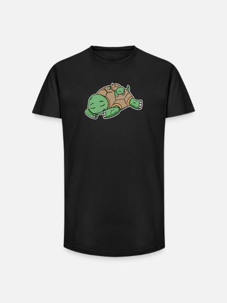 Family - Turtle with baby turtle - Long Fit Men's T-Shirt - black