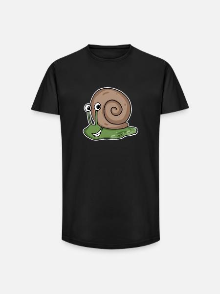 Schnecke - Long Fit Männer T-Shirt - Schwarz