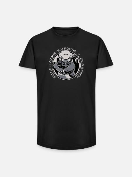 Kochender Chef Logo mit Messer - Long Fit Männer T-Shirt - Schwarz