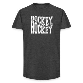 hockey, hockey fan, hockey sport - Long Fit Men's T-Shirt - charcoal grey - Front - AI Model Male 185 light (185cm)