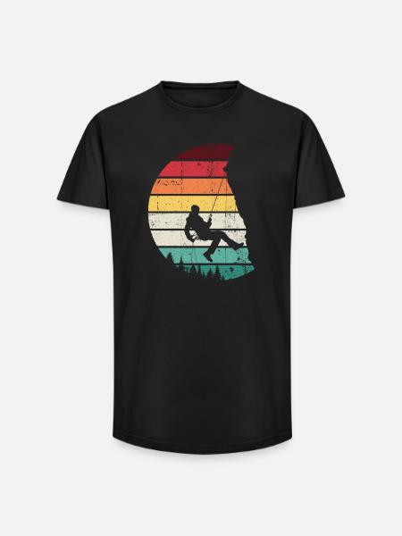 Rainbow Horizon Swing Silhouette - Long Fit Men's T-Shirt - black