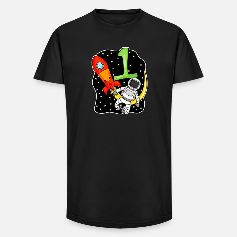 1 Jahre alt Junge Astronaut - Long Fit Männer T-Shirt - Schwarz
