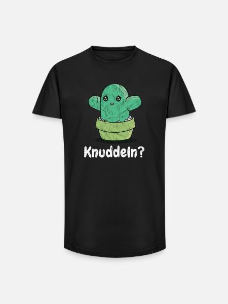 Kaktus Knuddelkumpel - Long Fit Männer T-Shirt - Schwarz