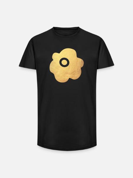 Yoga Blomst Blomst Guld Symbol Blossom Abstrakt Fan - Long fit herre T-shirt - sort