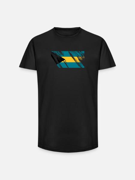Bahamas flag - Long Fit Men's T-Shirt - black