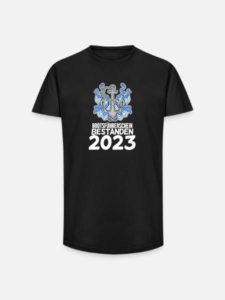 Bootsführerschein 2023 Motorboot Geschenk - Long Fit Männer T-Shirt - Schwarz