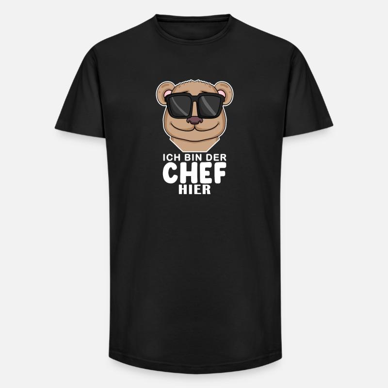 Cool Bär Chef Spruch - Long Fit Männer T-Shirt - Schwarz