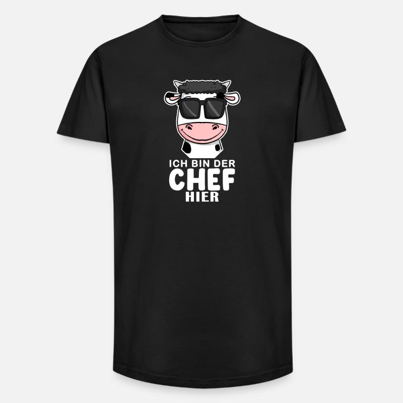 Cool Kuh Chef Spruch - Long Fit Männer T-Shirt - Schwarz
