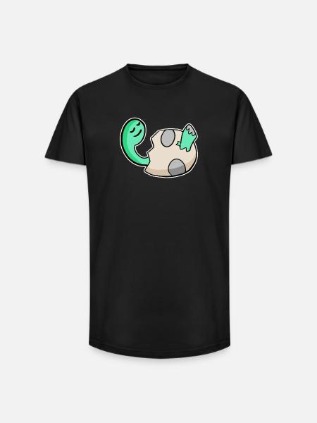 Dino Baby Motif - Long Fit Men's T-Shirt - black