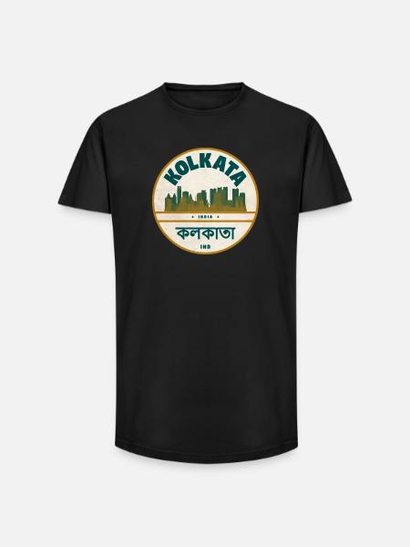 Kolkata Skyline Abzeichen - Long Fit Männer T-Shirt - Schwarz