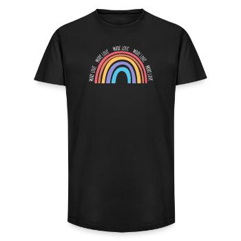 046_More Love - Long Fit Men's T-Shirt - black - Front - AI Model Male 185 light (185cm)
