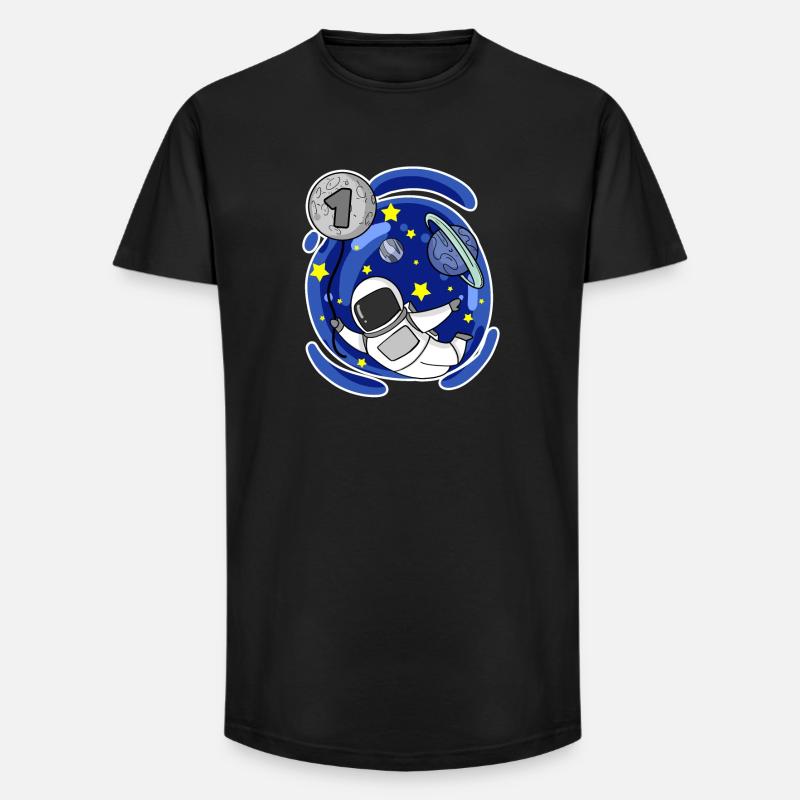 1 Jahr alt oder Einschulung - Long Fit Männer T-Shirt - Schwarz