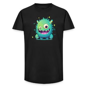 A happy monster to cuddle - Long Fit Men's T-Shirt - black - Front - AI Model Male 185 light (185cm)
