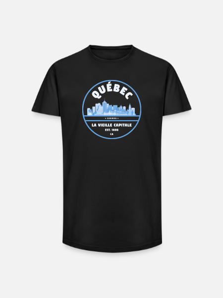 Quebec La Vieille Capitale Skyline - Long Fit Men's T-Shirt - black