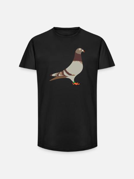 Brieftaube rotbraun - Long Fit Männer T-Shirt - Schwarz