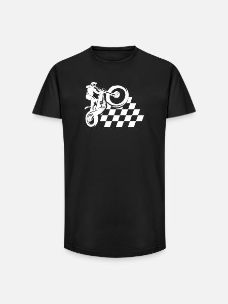 motorcycle, biker, motocross - Long Fit Men's T-Shirt - black