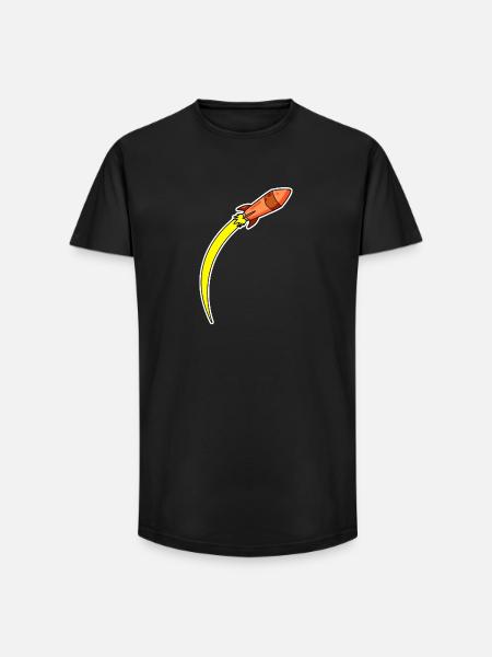 Rocket Orange - Long Fit Men's T-Shirt - black