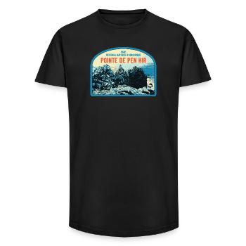Regional Park of Armorica, the Pointe de Pen Hir - Long Fit Men's T-Shirt - black - Front - AI Model Male 185 light (185cm)